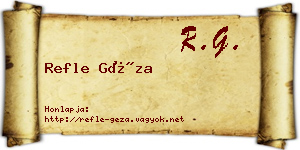 Refle Géza névjegykártya